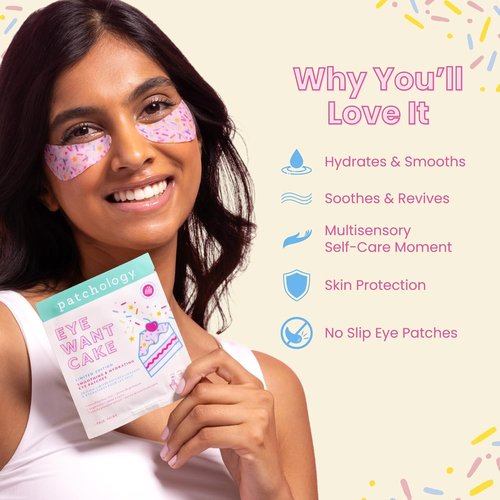 Patchology Eye Want Cake Eye Patches - Hydrating Under Eye Masks for Puffiness & Dark Circles | 5-Pack