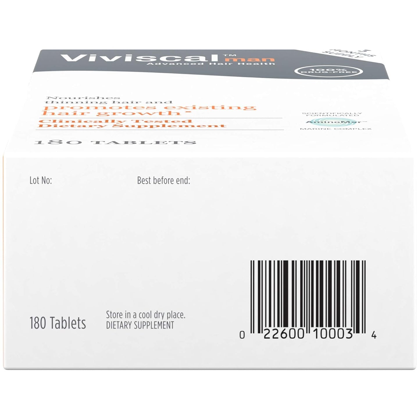 Viviscal Men's Hair Growth Supplements - Clinically Proven Collagen Complex for Thicker, Fuller Hair | 180 Tablets, 3-Month Supply