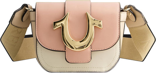 True Religion Women's Crossbody Bag - Mini Flap Adjustable Shoulder Purse with Iconic Horseshoe Logo