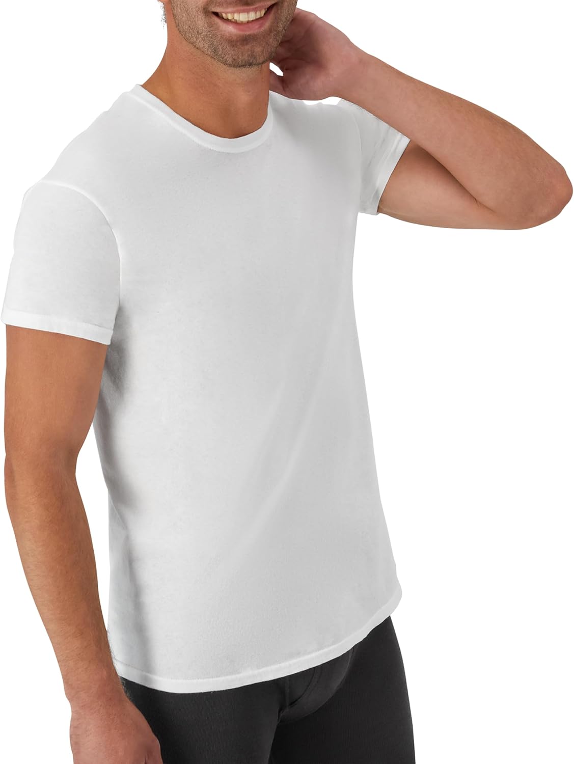 Hanes Men's Undershirts - Stay-Tucked Soft Cotton Comfort - White/Black/Assorted Multipacks