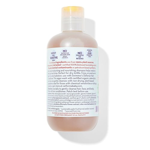California Baby Swimmer’s Defense Baby Wash & Shampoo - Hydrating Chlorine Remover | 100% Plant-Based | 8.5 oz
