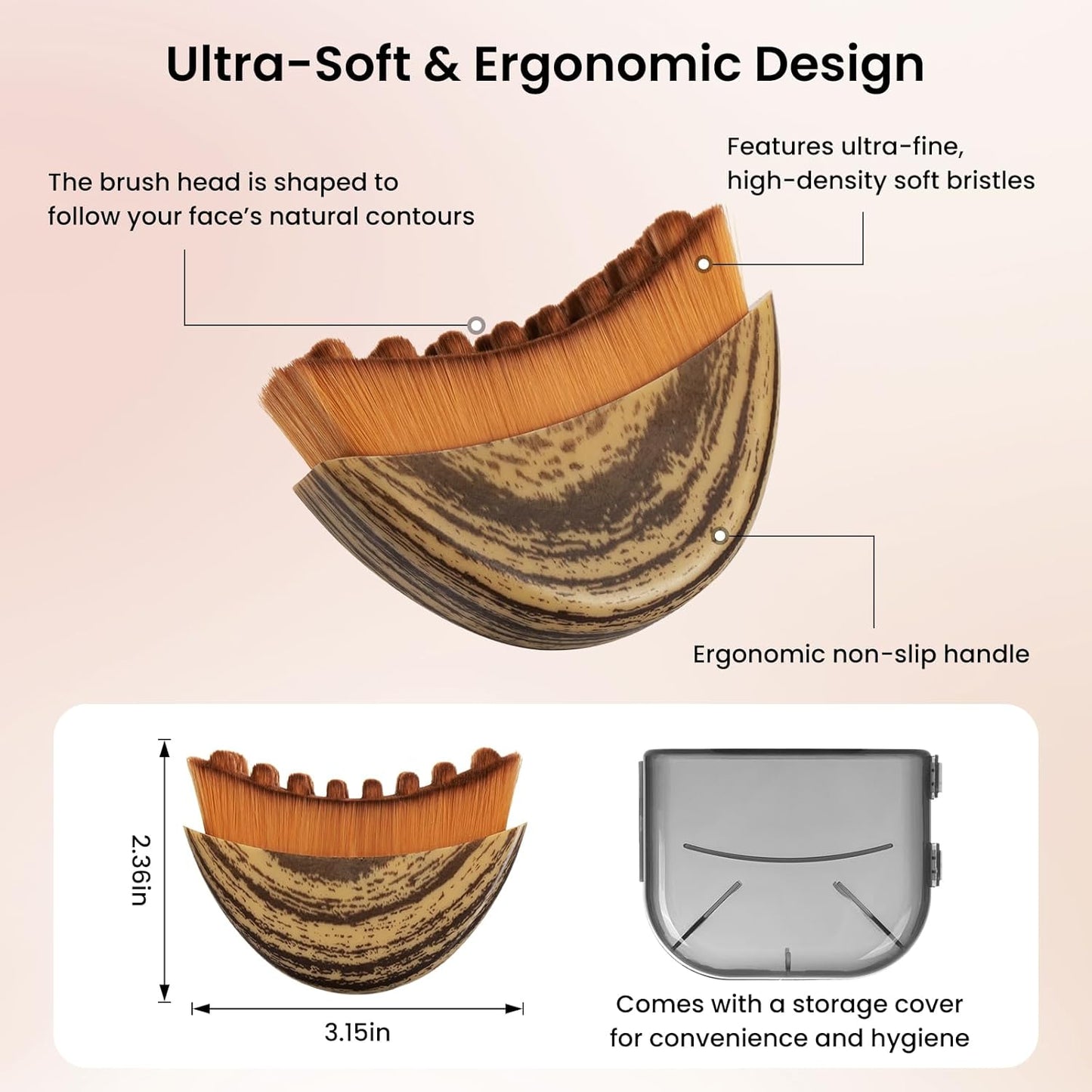 Skiennix Lymphatic Facial Contour Brush - Lift, Sculpt & Depuff for Glowing Skin - 1 Piece Massage Tool