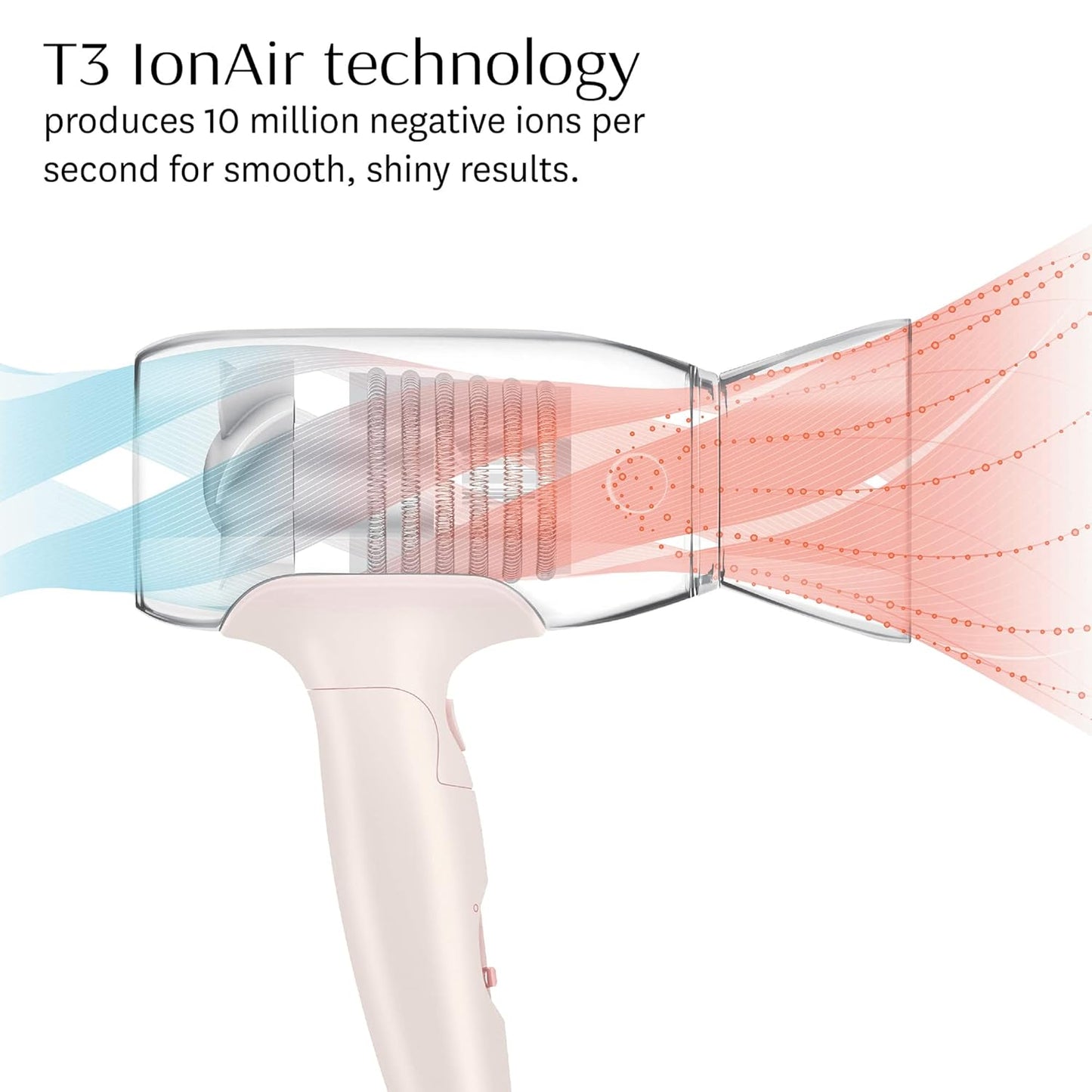 T3 Afar Travel Hair Dryer - Lightweight, Fast Drying, Dual Voltage, Ergonomic Design, Compact Size