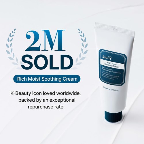 DearKlairs Rich Moist Soothing Cream - Intense Barrier Repair & Hydration | 2.82 Fl Oz