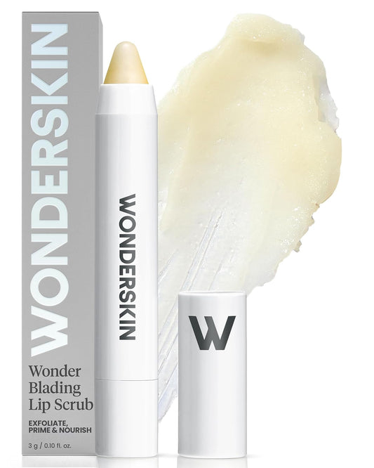 Wonderskin Lip Scrub - 3-in-1 Exfoliator & Moisturizer for Soft, Flake-Free Lips | 0.10oz