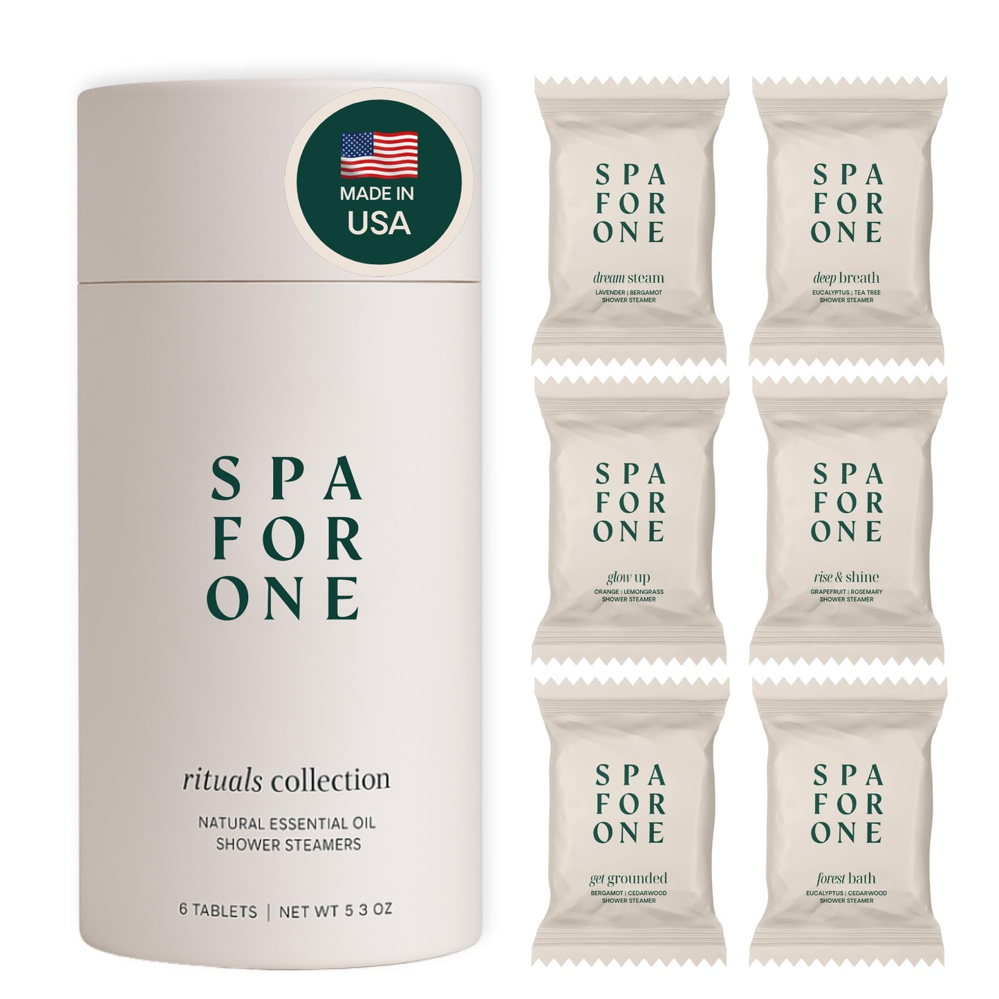 Spa For One Shower Steamers Aromatherapy 6 Pack – Made in USA with Natural Essential Oils – Mother’s Day Gifts, Relaxation & Self Care Birthday Gifts for Women and Men
