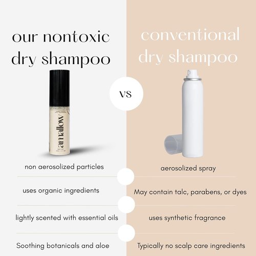 Amallow - Non Toxic Dry Shampoo Powder - With Organic Ingredients - Arrowroot, Bentonite Clay, Aloe Vera, & Essential Oils - No Talc, No Aerosol - Men & Women - Great For Travel