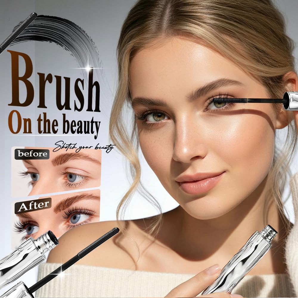 Skiennix Waterproof Mascara - Volumizing & Lengthening Formula with Metal Wand | Quick-Drying 3D Definition