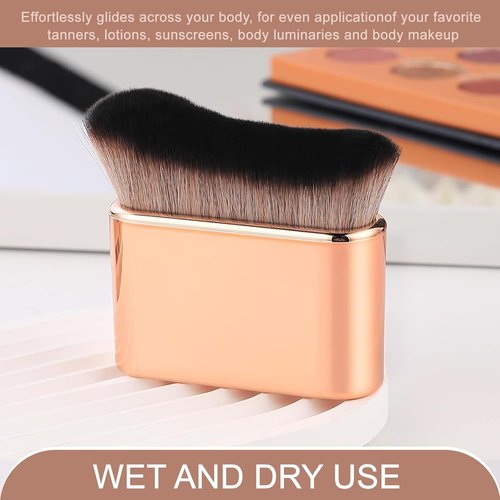 KINGMAS Self Tanner Brush - Soft Vegan Kabuki Makeup Brush for Flawless Tanning & Blending