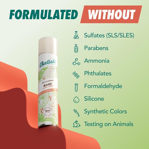 Batiste Dry Shampoo - Bare Fragrance | Refresh Hair & Absorb Oil, 5.71 oz Waterless Shampoo