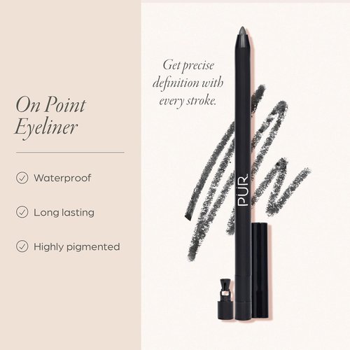 PÜR MINERALS On Point Eyeliner Pencil - Long-Lasting Waterproof & Smudge-Proof | High-Pigmented Vegan Eye Makeup