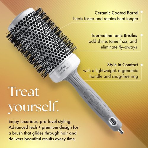 Olivia Garden Ceramic + Ion Round Thermal Hair Brush - Professional Blowout Tool for Normal to Thick Hair
