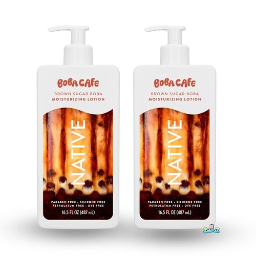 Native Body Lotion - Limited Edition Brown Sugar Boba | Silicone-Free Hydration for All - 16.5 oz (Pack of 2)