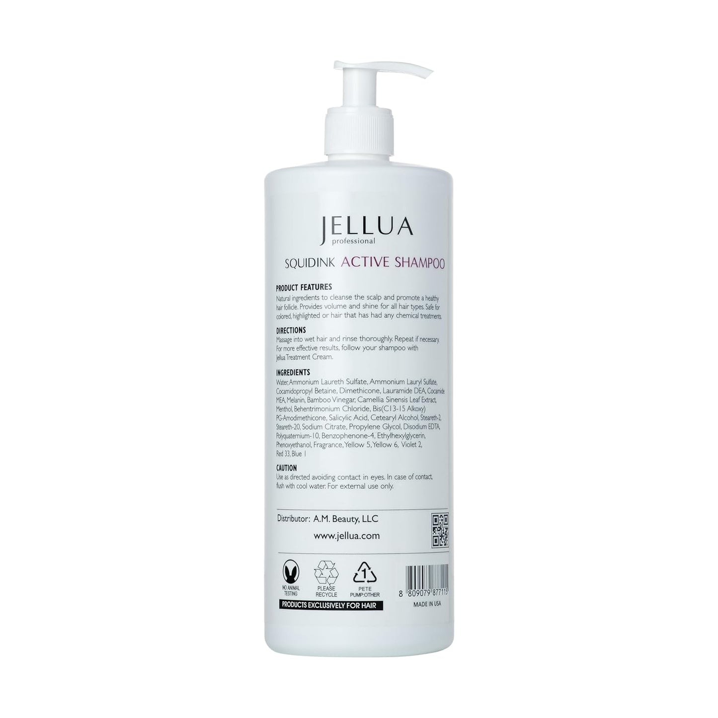 Squidink Active Shampoo - Nourishing Formula for Healthy Hair | 32 Fl Oz