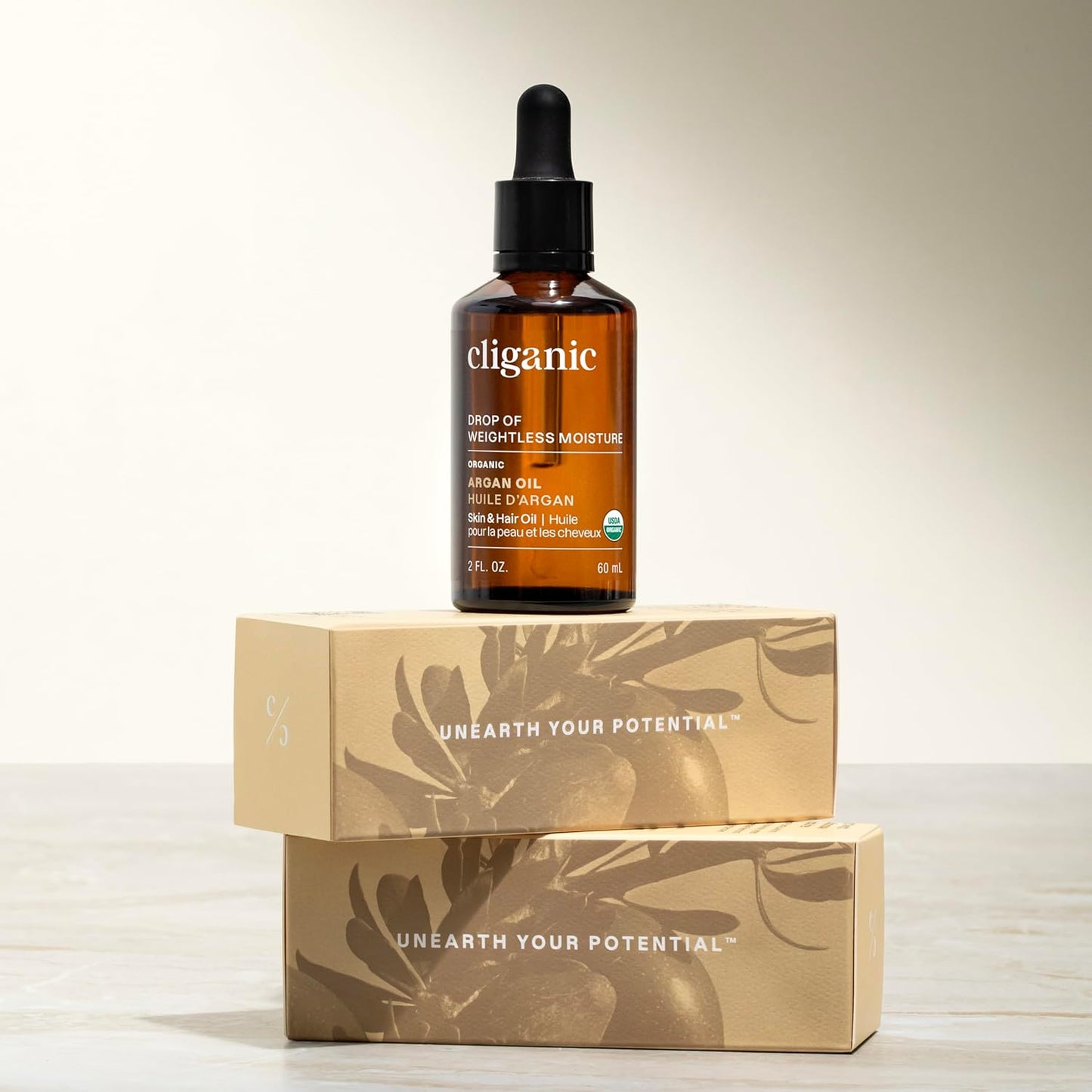 Cliganic Organic Argan Oil - 100% Pure Cold Pressed Carrier Oil for Hair, Face & Skin | Imported from Morocco