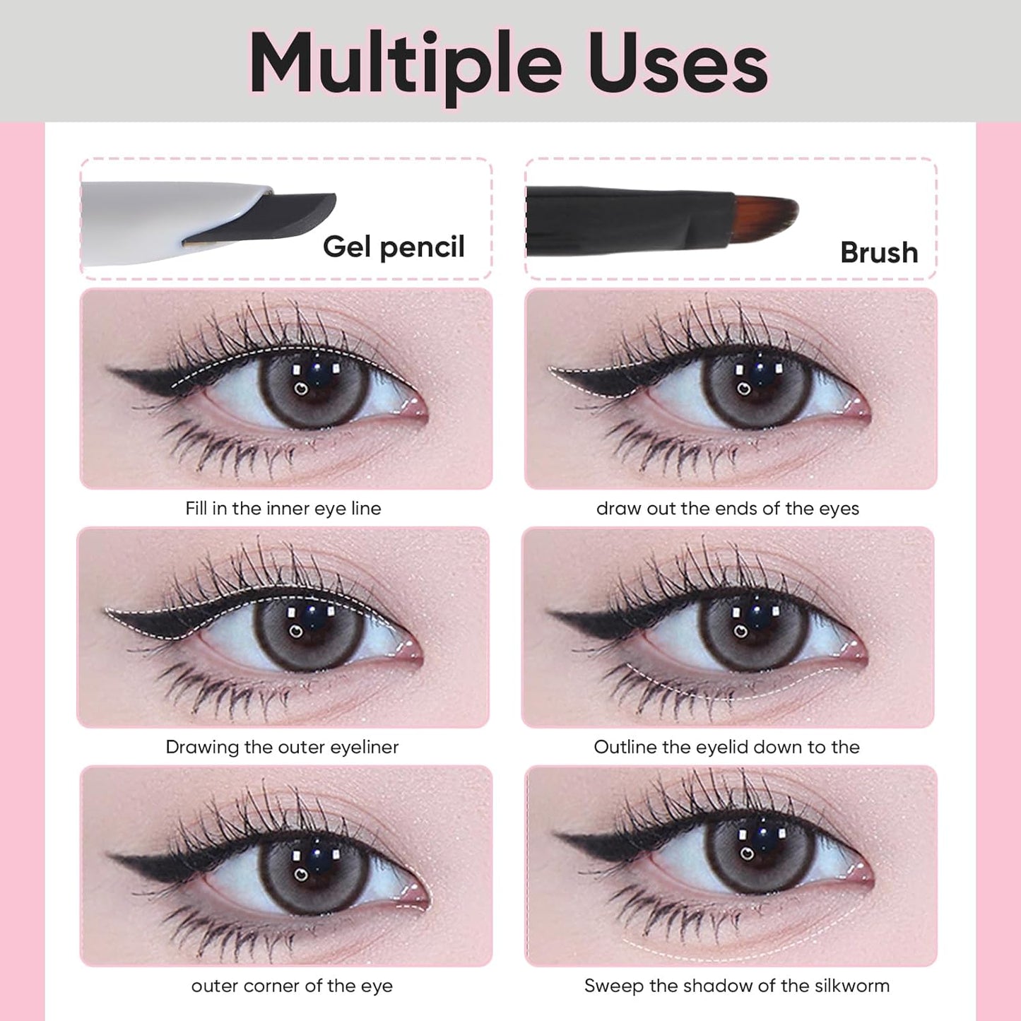 Skiennix Waterproof Gel Eyeliner Pencil - Highly Pigmented & Smudge-Proof - Ultra-Fine Tip for Precise Application - 01 Black