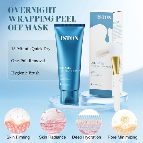 ISTON Collagen Night Wrapping Mask - Boost Elasticity & Hydration for Radiant Skin | Easy Peel-Off Face Mask