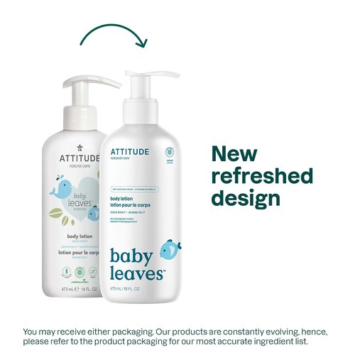 ATTITUDE Baby Lotion - EWG Verified Moisturizer | Vegan & Cruelty-Free Good Night Cream, 16 Fl Oz (Pack of 6)