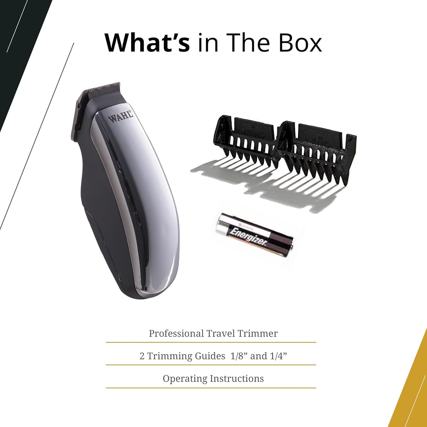 Wahl Professional Half Pint Trimmer - Compact & Lightweight Battery-Operated Design | Includes 2 Guides