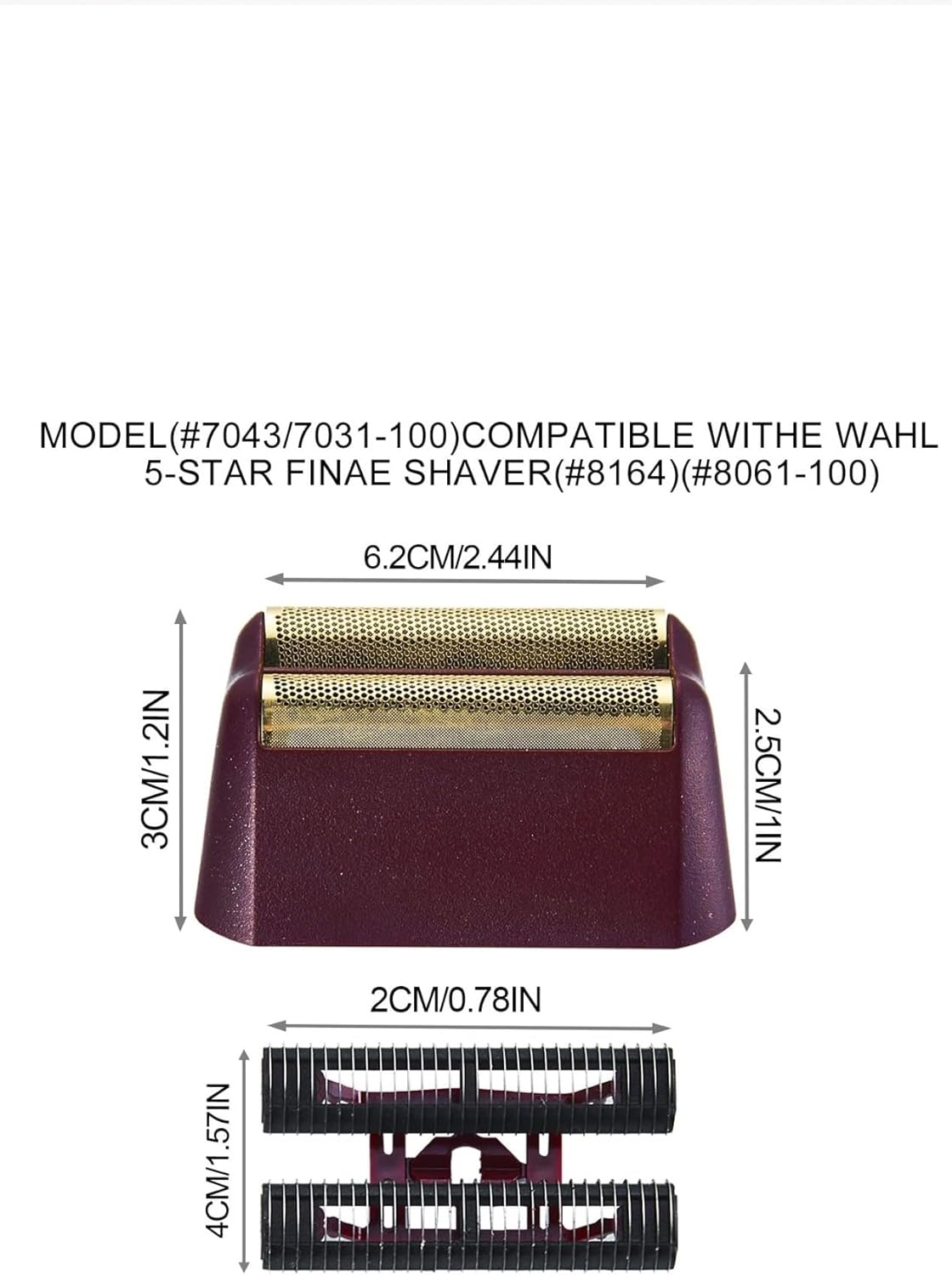 Wahl Professional 5-Star Shaver Replacement Gold Foil & Cutter Bar Assembly #7043 | Compatible with Finale & Shaver Shaper