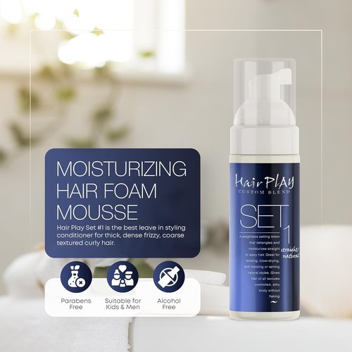 Hair Play Set | Hair Foam Mousse - Light Hold Styling Foam for Frizz Control - 2 Fl Oz Travel Size