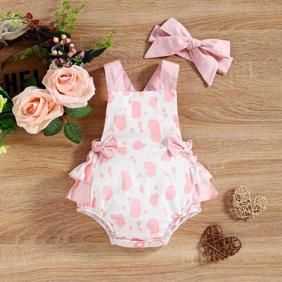 Baby Toddler Girl First Birthday Outfits 2PCS Little Princess Bubble Romper 1st Birthday Cake Samsh Outfits Baby Easter Romper Baptism Christening Halloween Onesie Photo Shoot Cow-Pink 12-18 Months