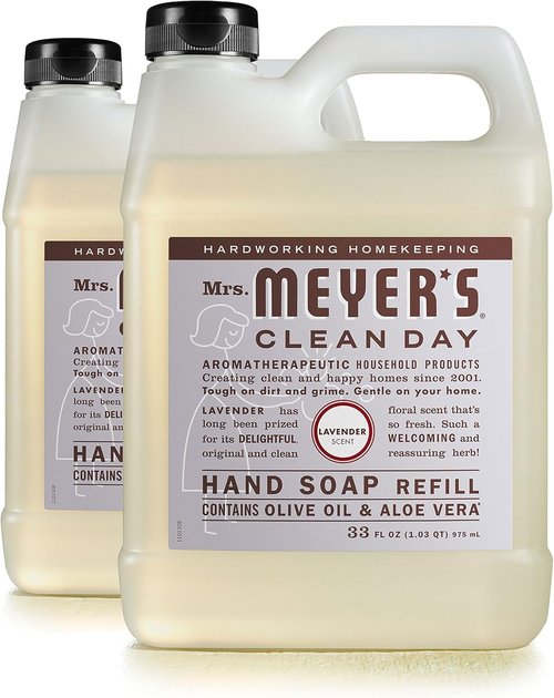 MRS. MEYER'S CLEAN DAY Liquid Hand Soap Refill, Cruelty Free, Lavender Scent, 33 Fl Oz (Pack of 1)