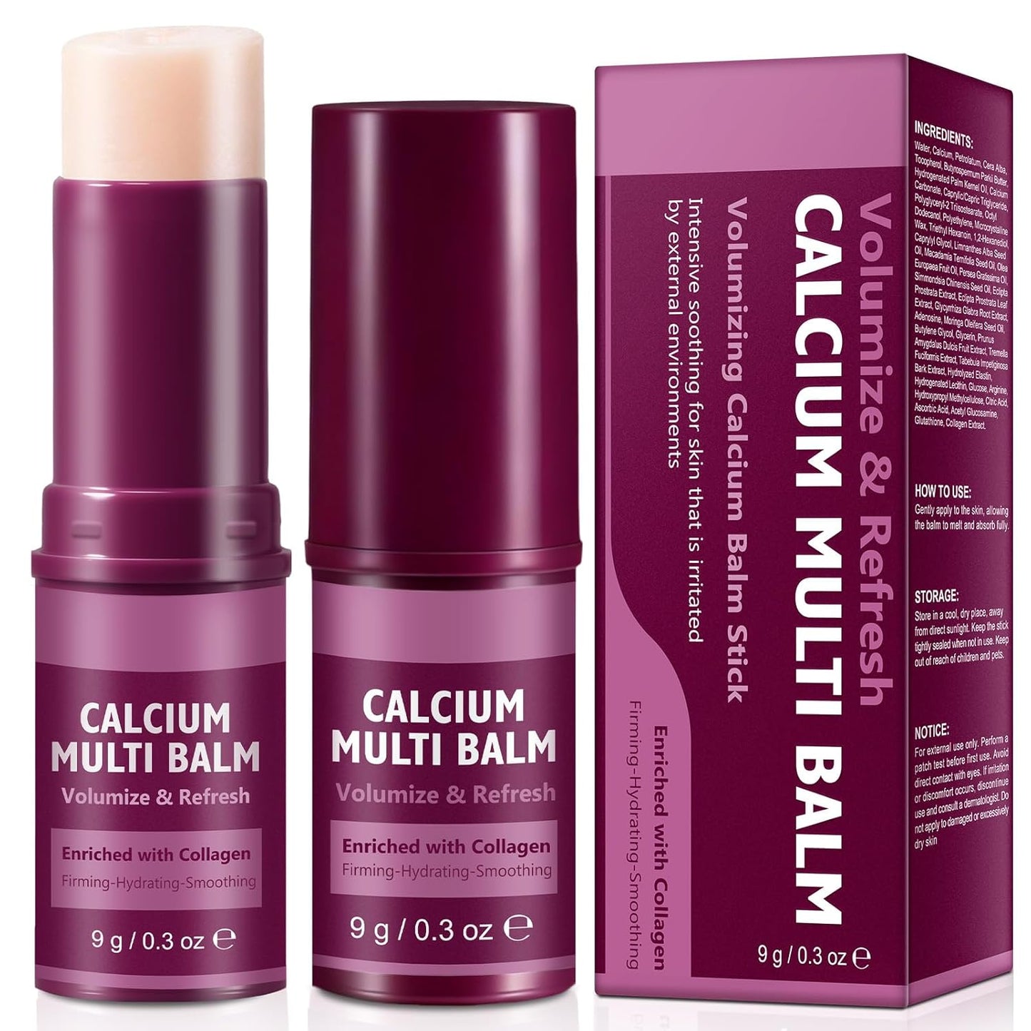 Skiennix Calcium Multi Balm Stick - Firming, Hydrating & Smoothing for Eyes, Face & Neck | 2PCS Set