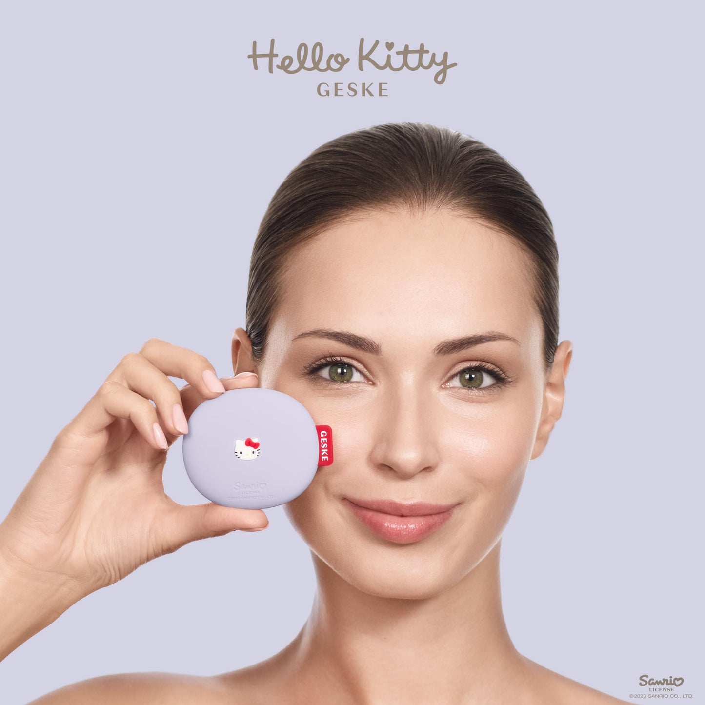 GESKE x Hello Kitty SmartAppGuided Facial Brush | 3 in 1 | Skin Cleansing Silicone | Routine Skincare | Gentle Cleansing | Facial Cleanser