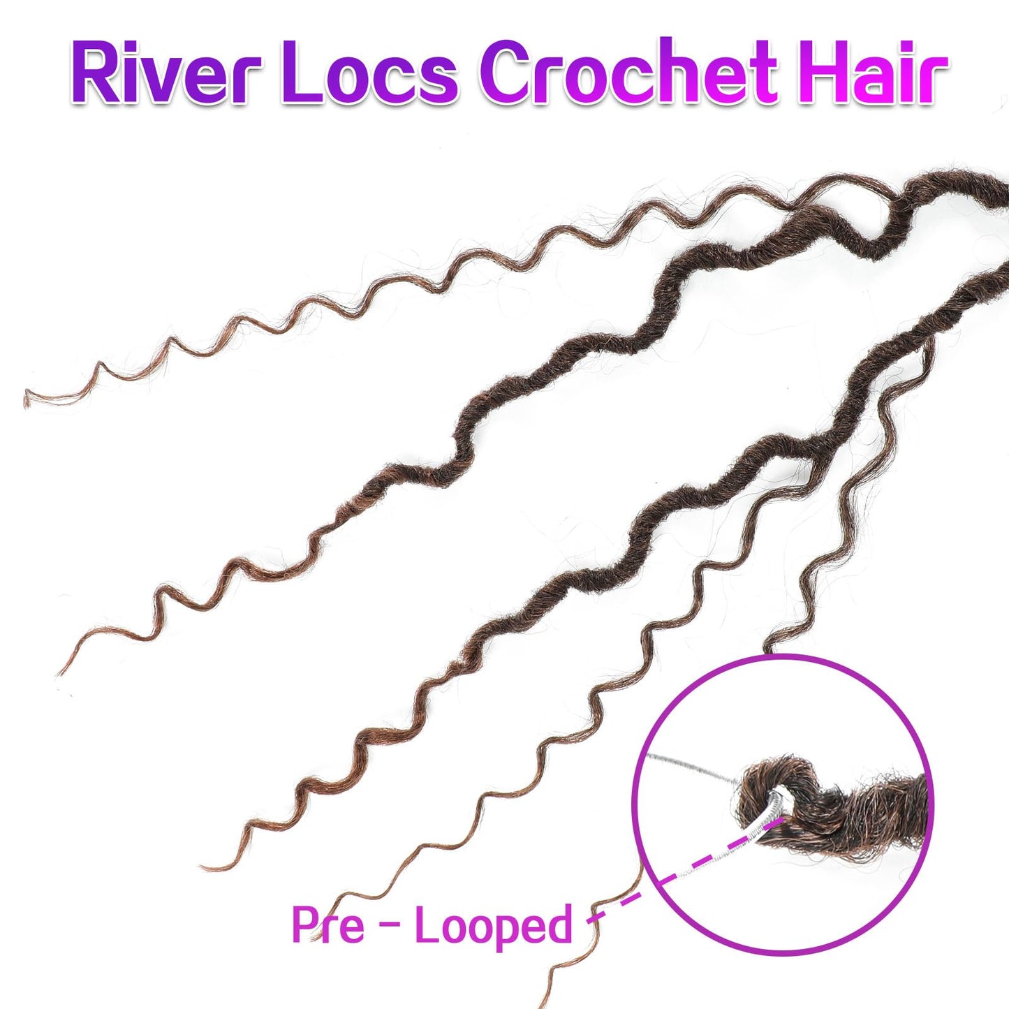 Goddess Locs Crochet Hair 14Inch 8 Packs Pre Looped Faux Locs Crochet Hair Bohemian Crochet Braids Hair for Black Women T30