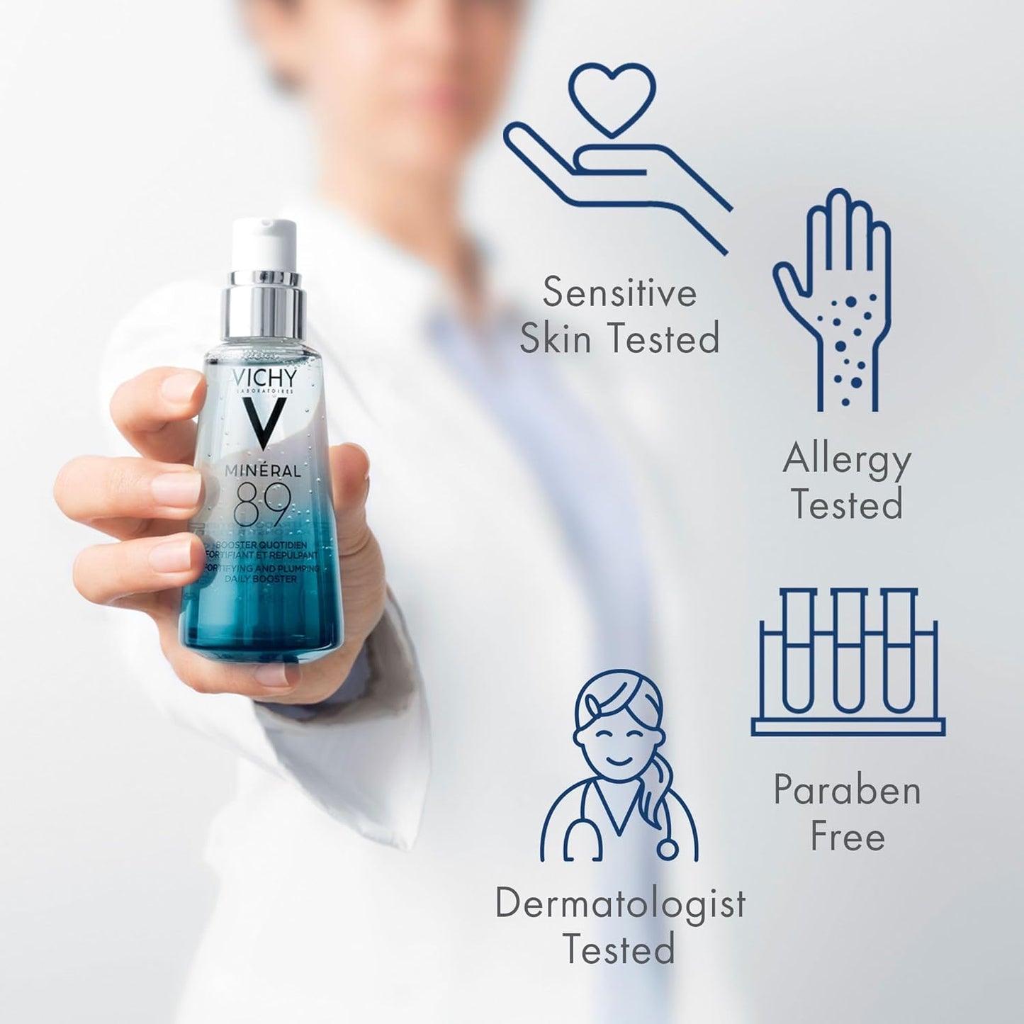 Vichy Mineral 89 Prebiotic Defense Serum - Niacinamide Hydrating Concentrate for Dull Skin, 50ml