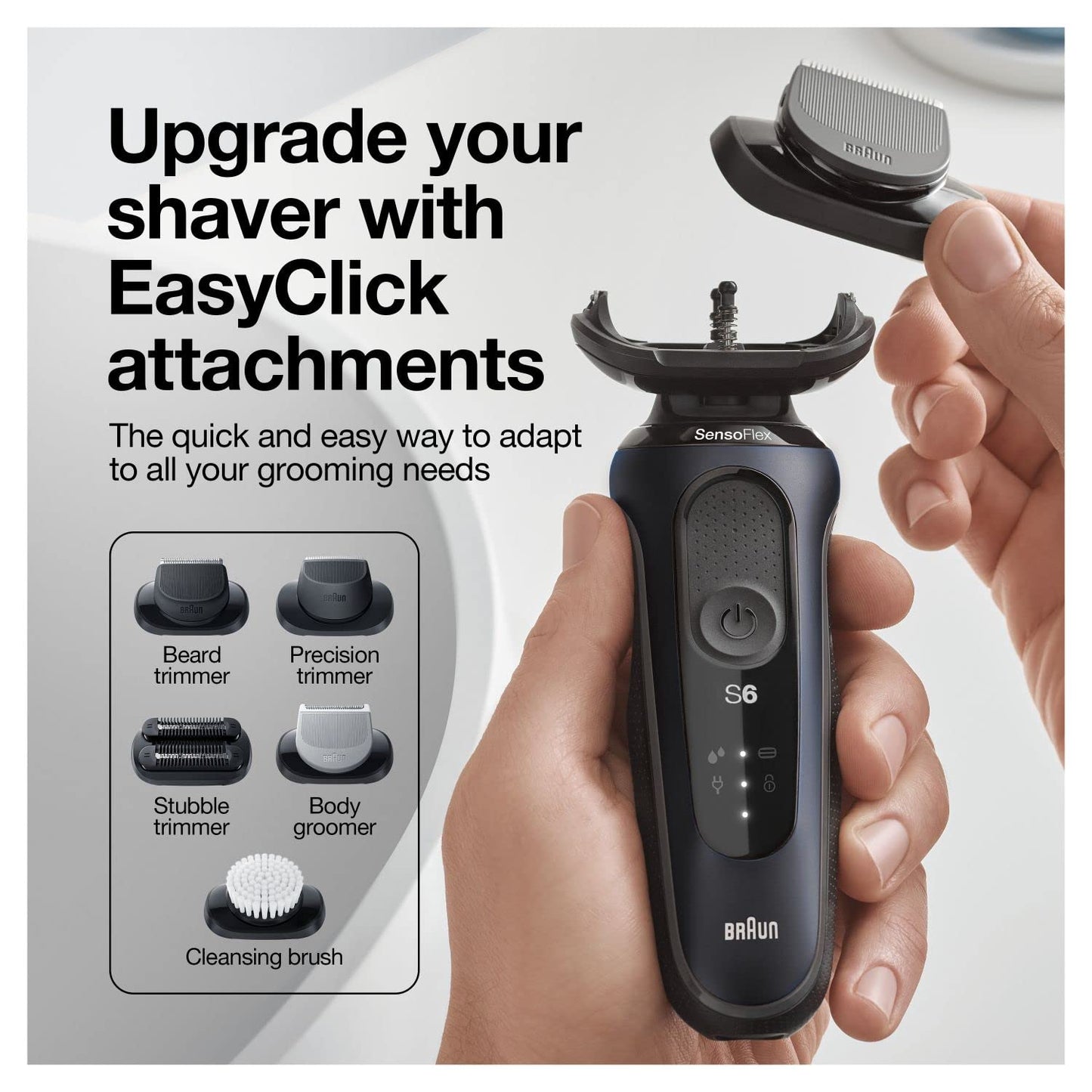 Braun Series 6 6075cc Electric Shaver with SmartCare Center and Precision Trimmer, Wet & Dry, Rechargeable, Cordless Foil Shaver, Black