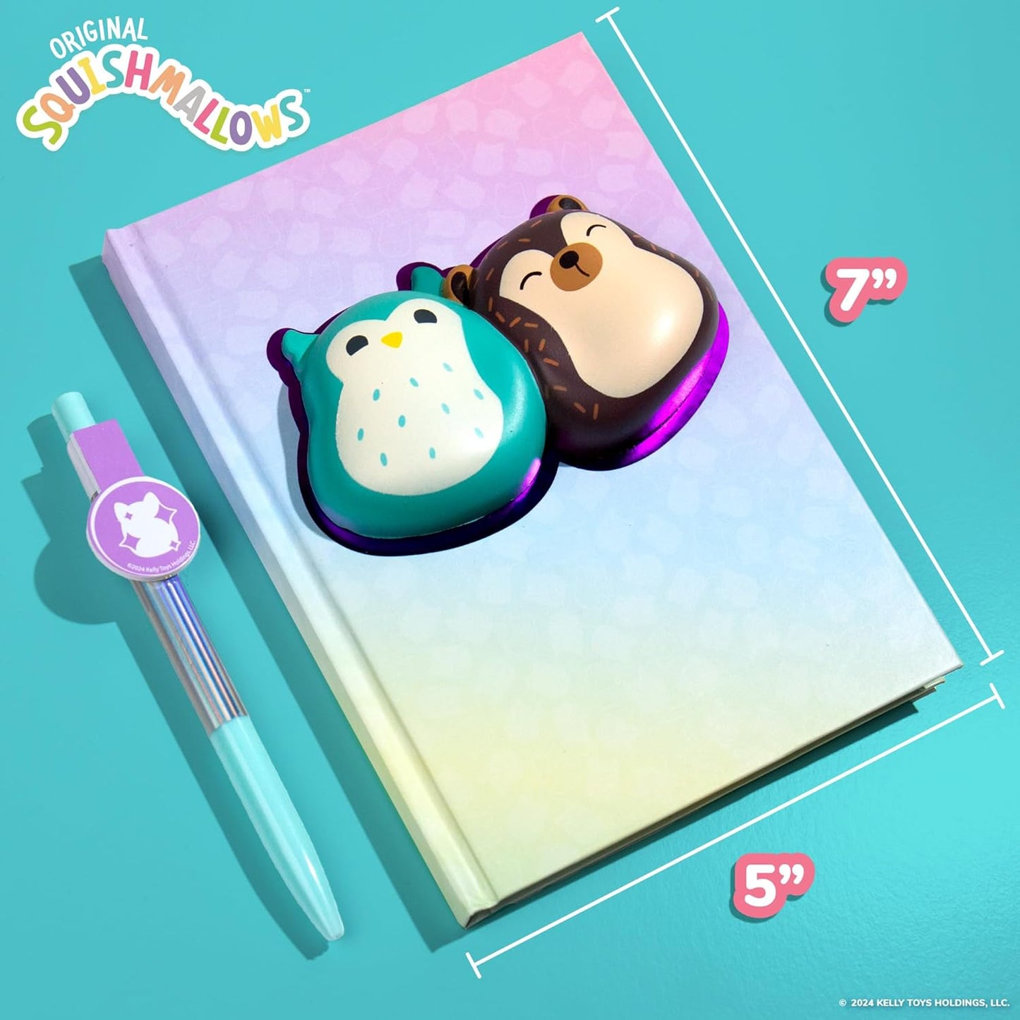 Squishmallows Original Diary Set - Fun Journaling Kit with Stickers, Pen & Sketchbook for Kids | 5 x 7 Inches
