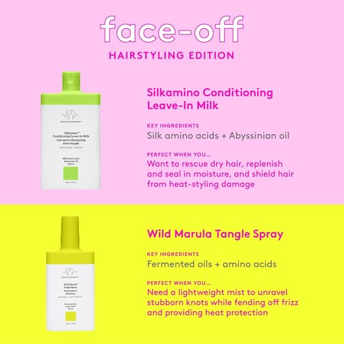 Drunk Elephant Wild Marula Tangle Spray - 120 ml/4 fl oz - Detangler and Heat Protectant - Clean Clinical - Sulfate-Free - Cruelty-Free - Dermatologist-Tested - Free of Essential Oils, Silicones, SLS