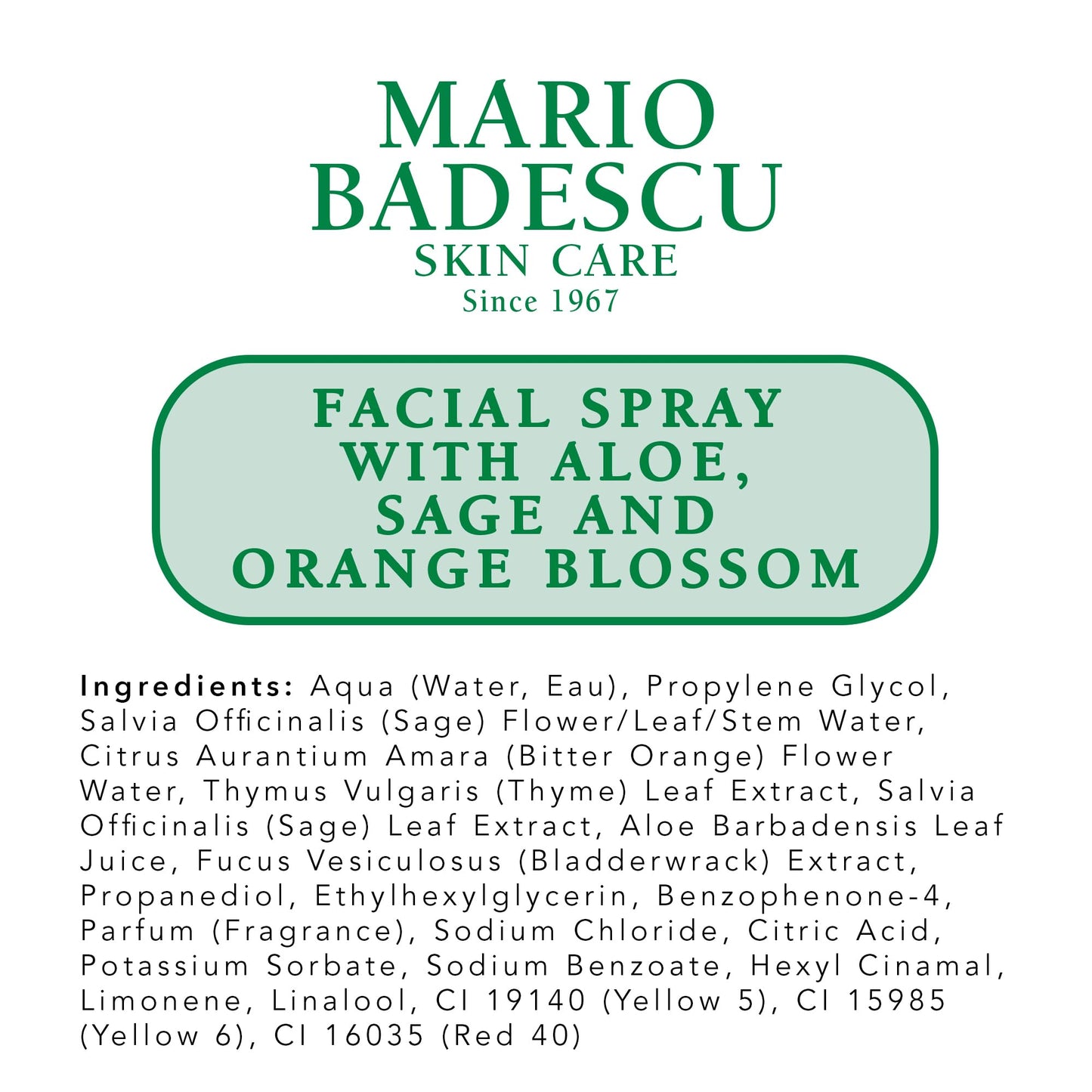 Mario Badescu Facial Spray with Aloe, Sage and Orange Blossom for All Skin Types | Face Mist that Hydrates & Uplifts | 8 FL OZ