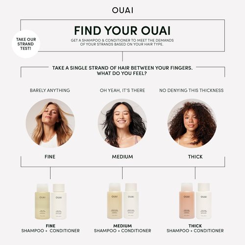 OUAI Thick Hair Mask - Deep Conditioning Treatment with Almond & Olive Oil for Damaged Hair - 8 fl oz