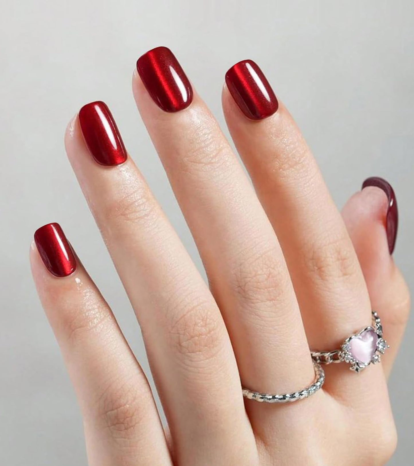 Artquee Press on Nails Short Soft Nude Square False Tips Glossy Reusable Fake Stick on Nails Kit for Women - 30 PCS 15 Sizes