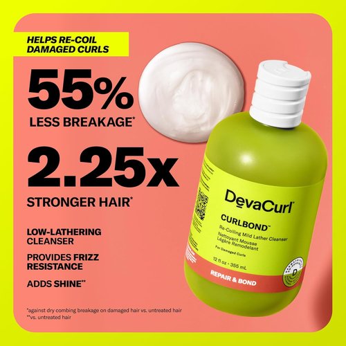 DevaCurl CurlBond Re-Coiling Cleanser - Reduces Frizz for 48 Hours | Preserves Color for 30 Washes