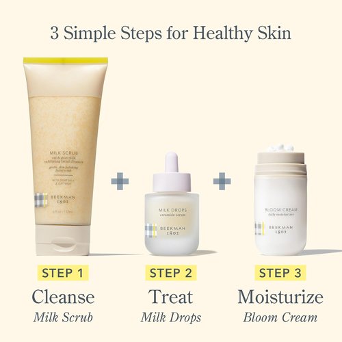 Beekman 1802 Exfoliating Face Wash - Gentle Pore Minimizing Cleanser with Jojoba Beads | 6 Fl Oz
