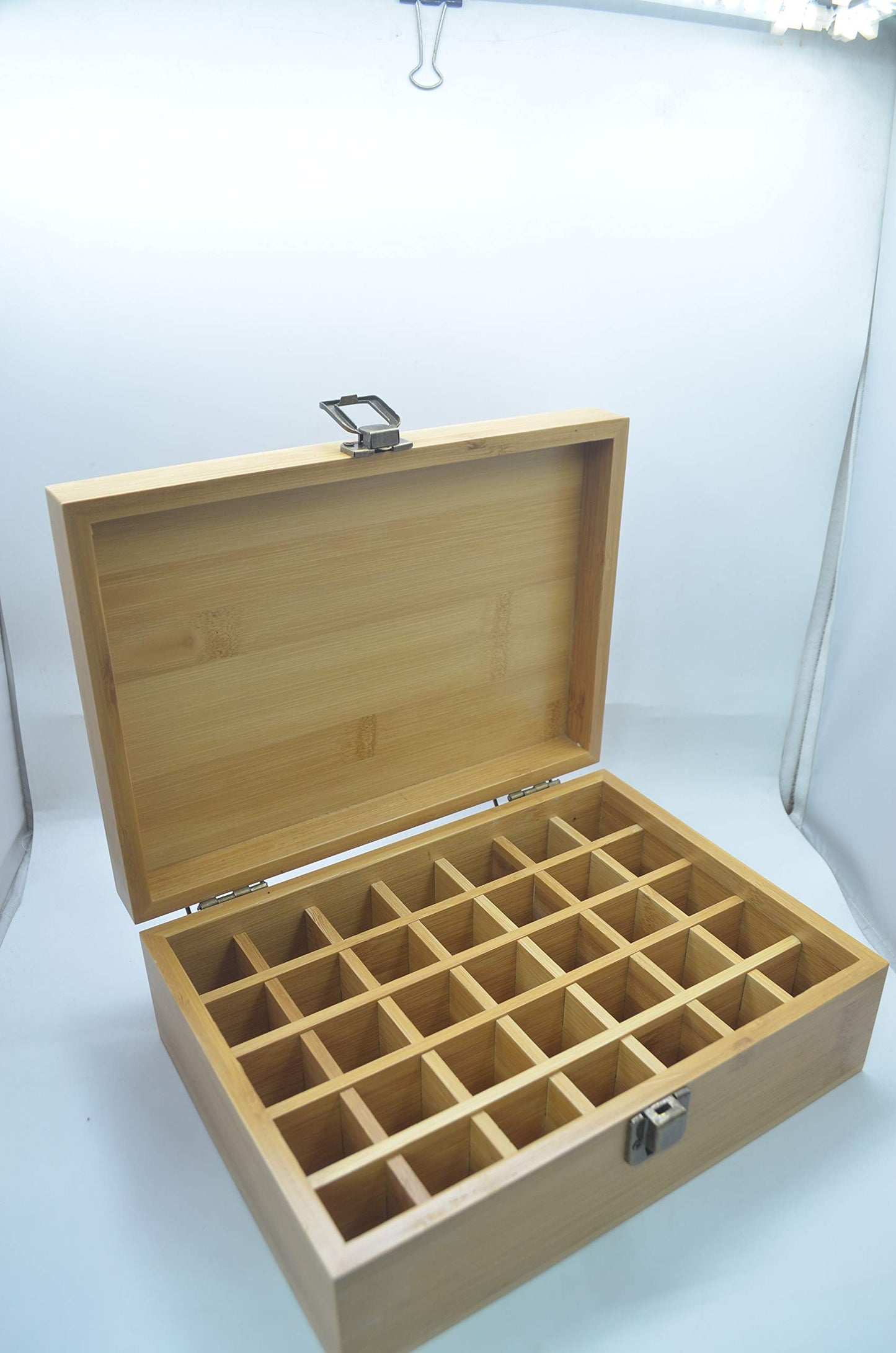 Pure Vie Essential Oil Bamboo Storage Box Travel Display Presentation, Holds 35 Bottles for 5, 10, 15ml - Aromatherapy Organizer Nail Polish Fragrance Container #1 - Keep Your Oils Safe & Space Saver