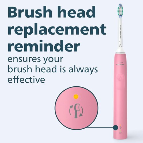 Philips Sonicare 3100 Power Toothbrush - Rechargeable Electric Toothbrush with Pressure Sensor | Deep Pink HX3681/06