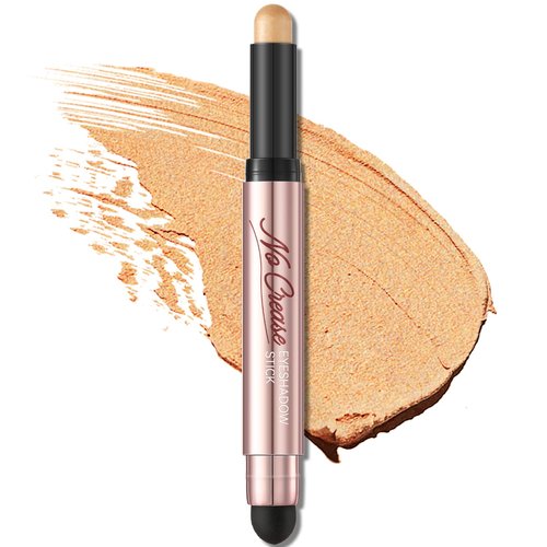 FOCALLURE No Crease Eyeshadow Stick, Creamy Eye Shadow Stick, Matte & Shimmer Eyeshadow Pencil, Smudge-proof, Built-in Smudger, SUN-KISSED