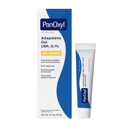 PanOxyl Adapalene 0.1% Leave-On Gel - Effective Retinoid Acne Treatment for Clear Skin | 0.5 oz