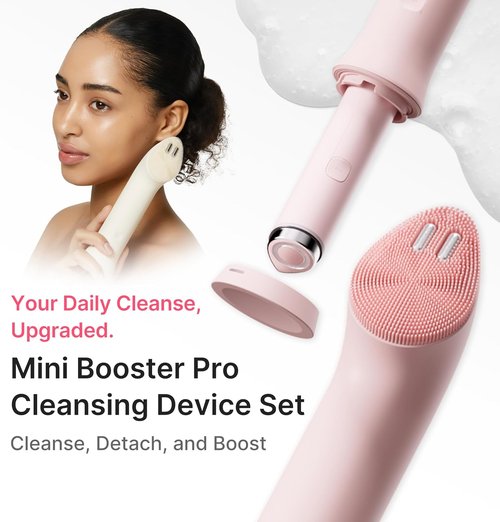 Medicube Mini Booster Pro Plus Cleansing Device Set - 2-in-1 Facial Cleansing & Skincare | Portable Pore Care Device in Beige