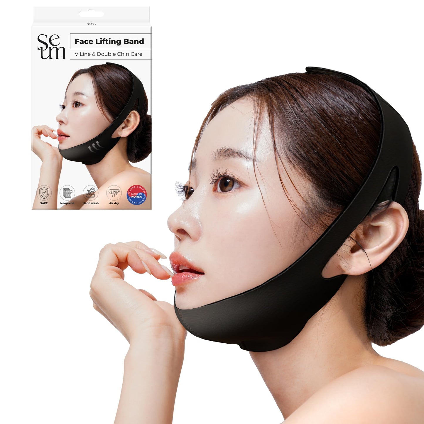 SEUM K-Beauty Korean V Line Lifting Band – Double Chin Strap,Face Lift Device,Jawline Shaper, V Line Lifting Mask,Jaw strap,Chin strap for sleeping,Best Face lifting device,Facelift device