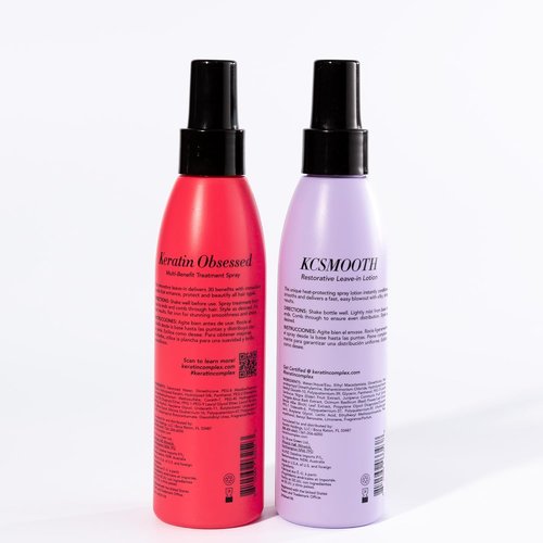 Keratin Complex - Blow Dry Essential Smooth Kit | Keratin Obsessed & KCSMOOTH Lotion, 5 fl oz Each