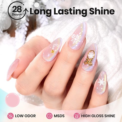 Beetles Prismatic Christmas Cat Eye Gel Nail Polish - 15ML Christmas Silver Glitter Rainbow Cat Eye Gel Polish with Magnet Soak Off UV Velvet Nail Polish Salon DIY Manicure Winter Gift for Women