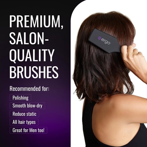 ERGO Mini Ionic Polishing Paddle Brush - Small Detangling Tool for Wet & Dry Hair Care (ER500)