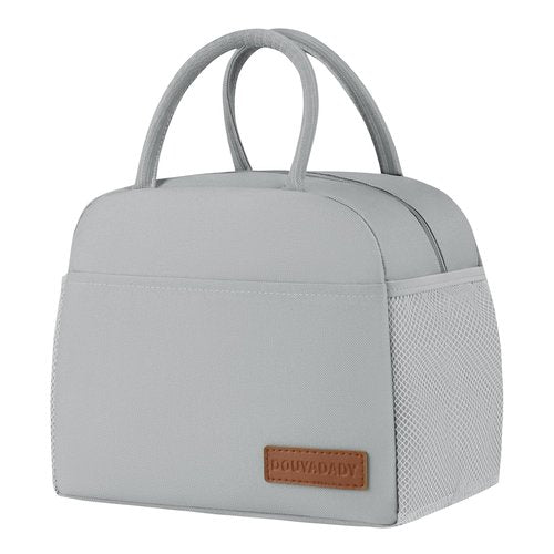 Lunch Bag Women/Men Lunch Box Women/Men (Baby blue+White Stripes)