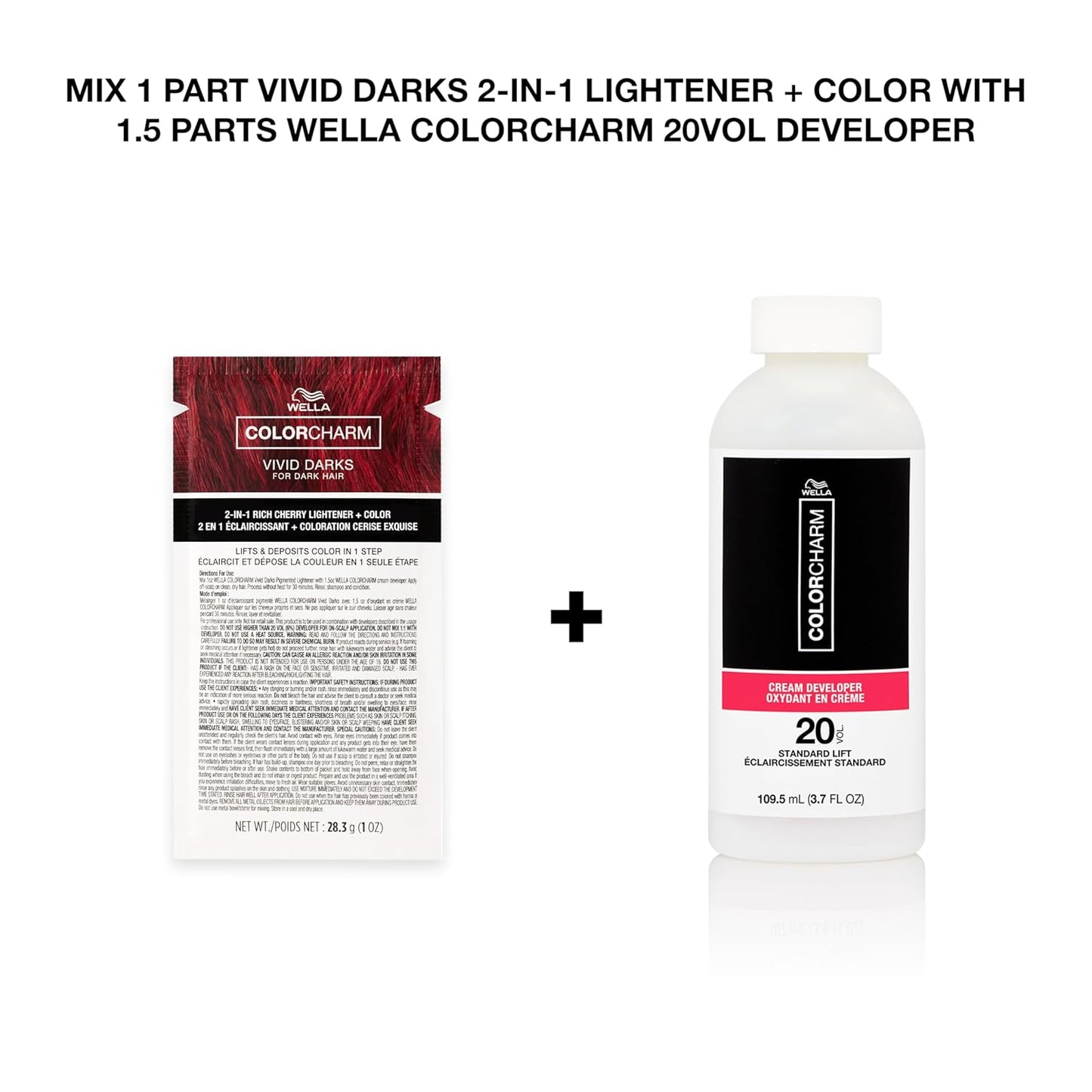 COLORCHARM VIVID DARKS - 2-in-1 Lightener & Permanent Cream Color | Vibrant Dark Hair Color | 2 Fl Oz